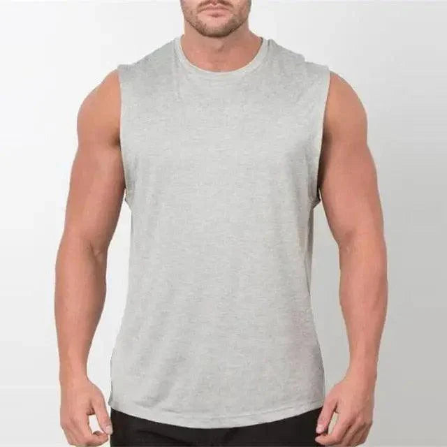 Men's Sleeveless Gym Singlet — Polyester Fitness Muscle Vest - 3Sons Sports & Fitness