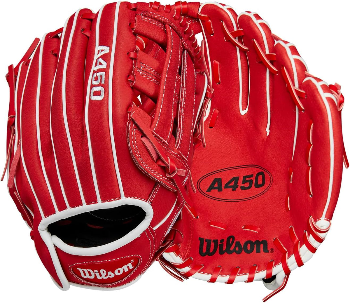 Wilson | A450 | Adult + Youth Baseball Glove + Mitt | Sizes 10.75" - 12" | Right + Left Hand Throw | Multiple Styles