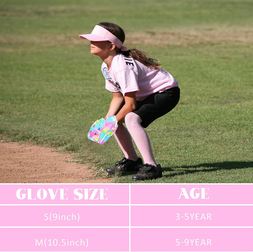 Kids Baseball Glove,Softball Gloves,Baseball Softball Mitt for Kids Girls Toddlers, Tee Ball Glove for Training and Beginner Play, Left Hand Glove, Right Hand Throw