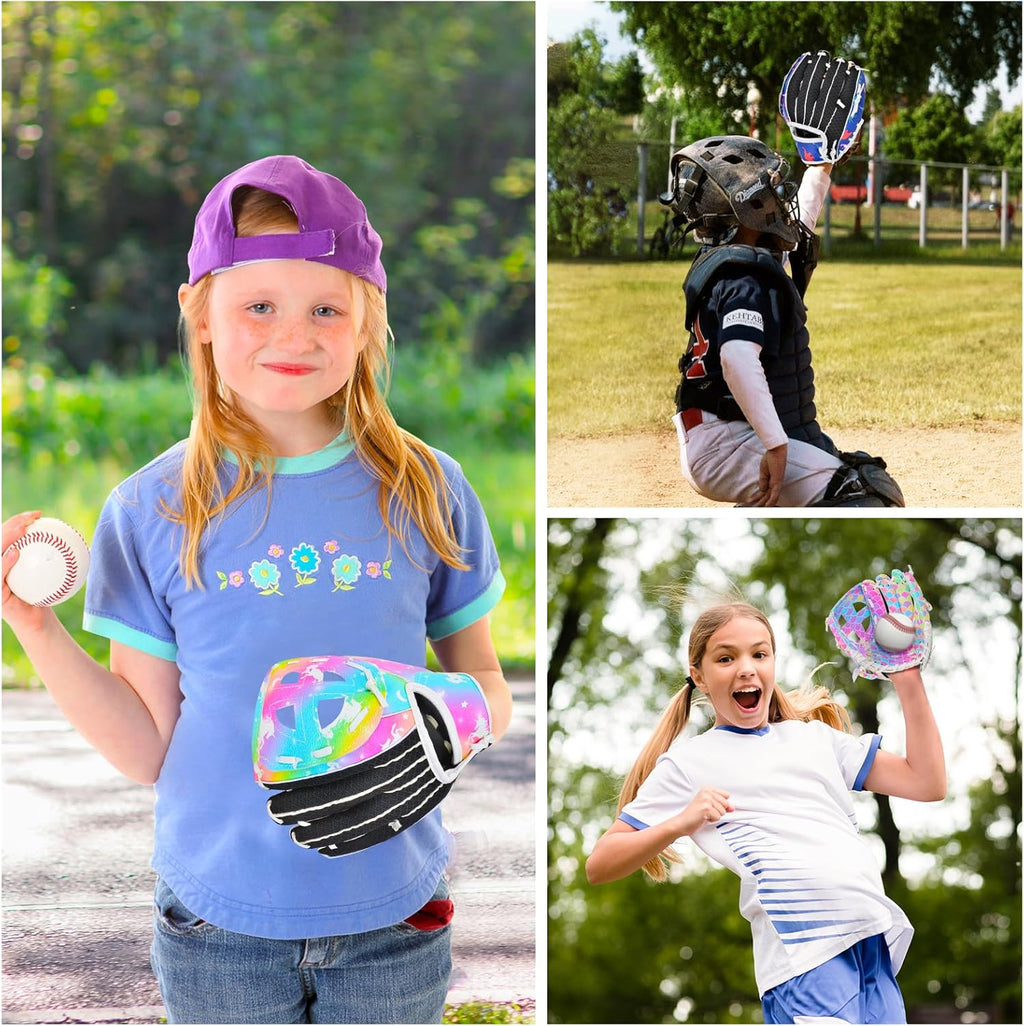 Kids Baseball Glove,Softball Gloves,Baseball Softball Mitt for Kids Girls Toddlers, Tee Ball Glove for Training and Beginner Play, Left Hand Glove, Right Hand Throw