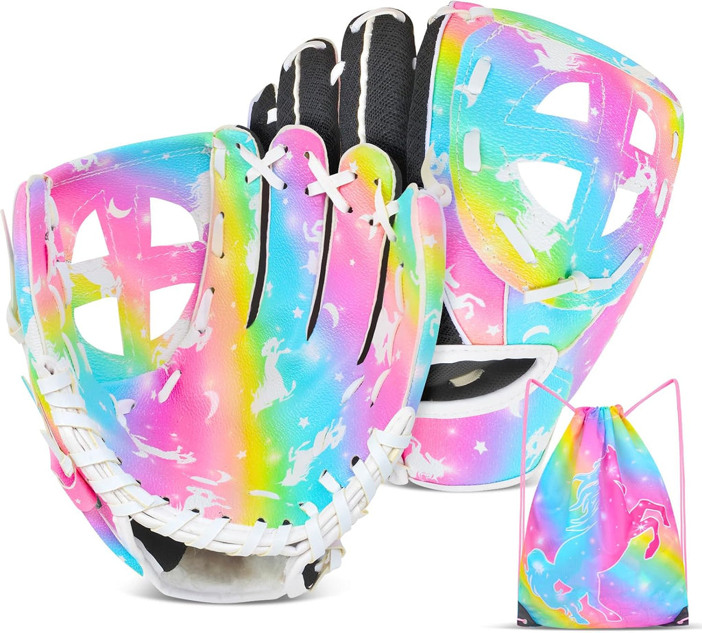 Kids Baseball Glove,Softball Gloves,Baseball Softball Mitt for Kids Girls Toddlers, Tee Ball Glove for Training and Beginner Play, Left Hand Glove, Right Hand Throw