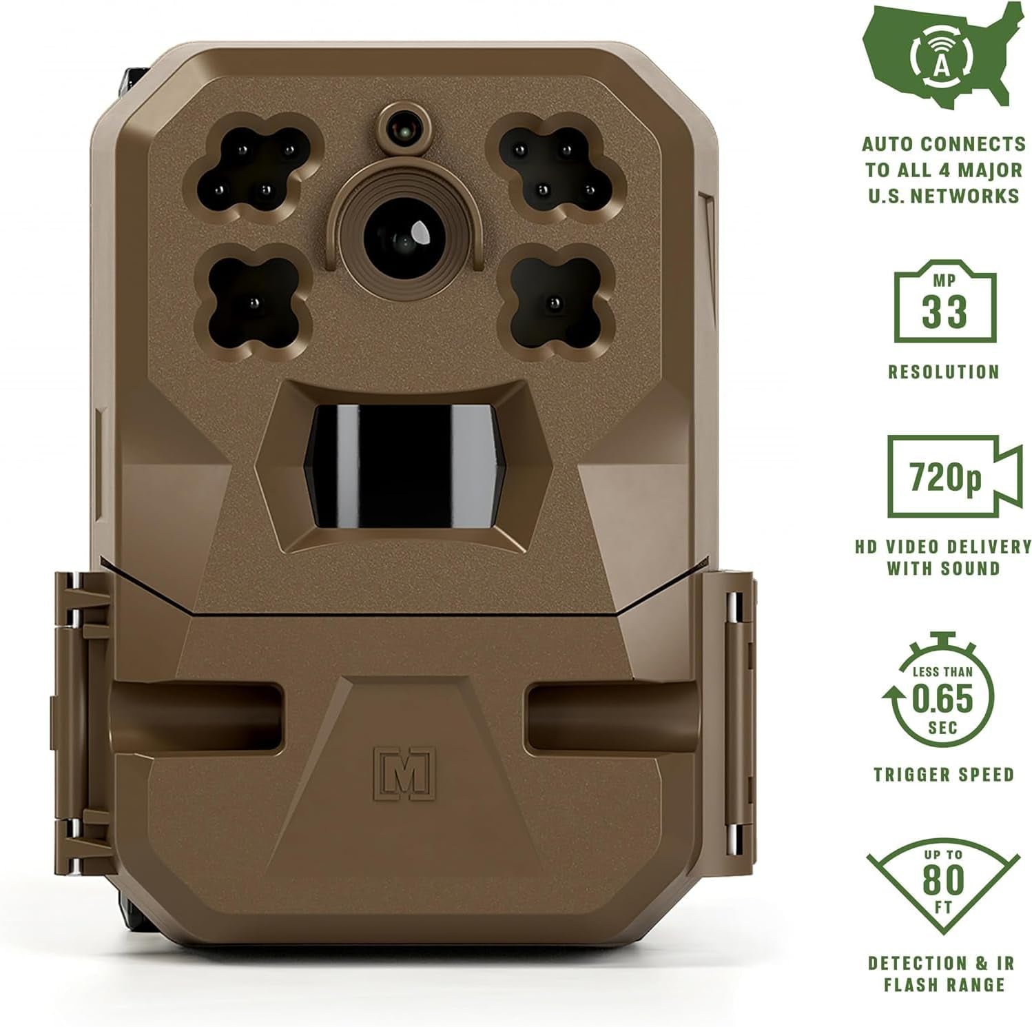 Moultrie Edge Cellular Trail Camera with Powermag Battery - 33MP | 3350Mah Powermag Lithium Ion Battery, Scout from Anywhere, HD Photos via Mobile App, 33MP, HD Video, Multi-Carrier