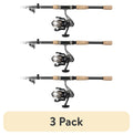 (3 Pack) Ozark Trail Composite Telescopic Fishing Rod and Reel Combo with Baits for Adults, Teens, and Kids, 6' 6", Gray