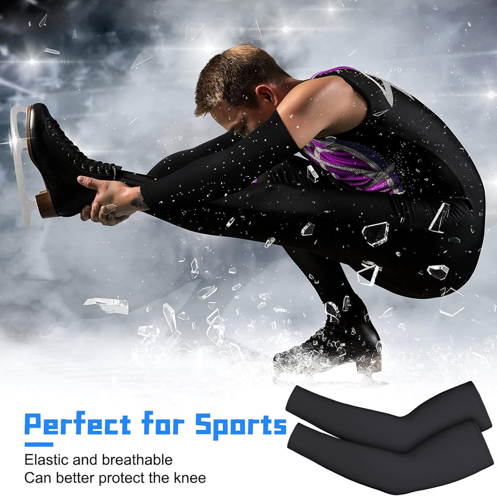 Skylety 4 Pieces Thermal Arm Warmer Compression Arm Sleeve for Men Women Winter Outdoor Activities Cycling Basketball Running