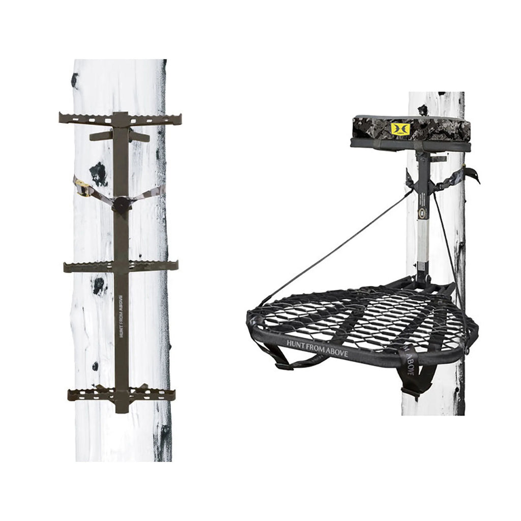 Hawk Ranger Traction 3-Pack Climbing Sticks with Treestand and Body Harness