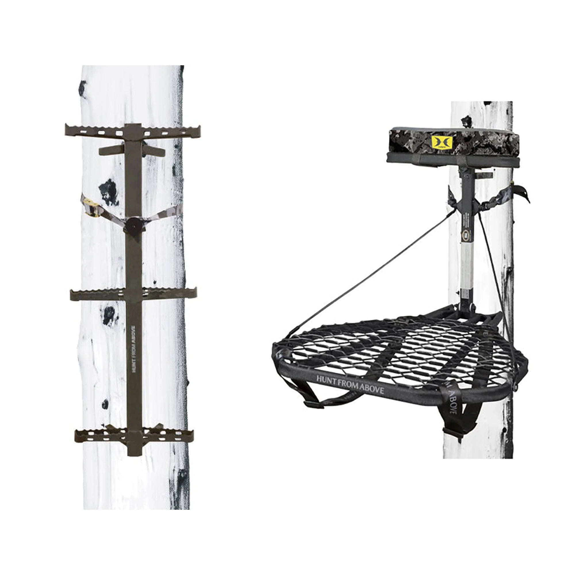 Hawk Ranger Traction 3-Pack Climbing Sticks with Treestand and Body Harness