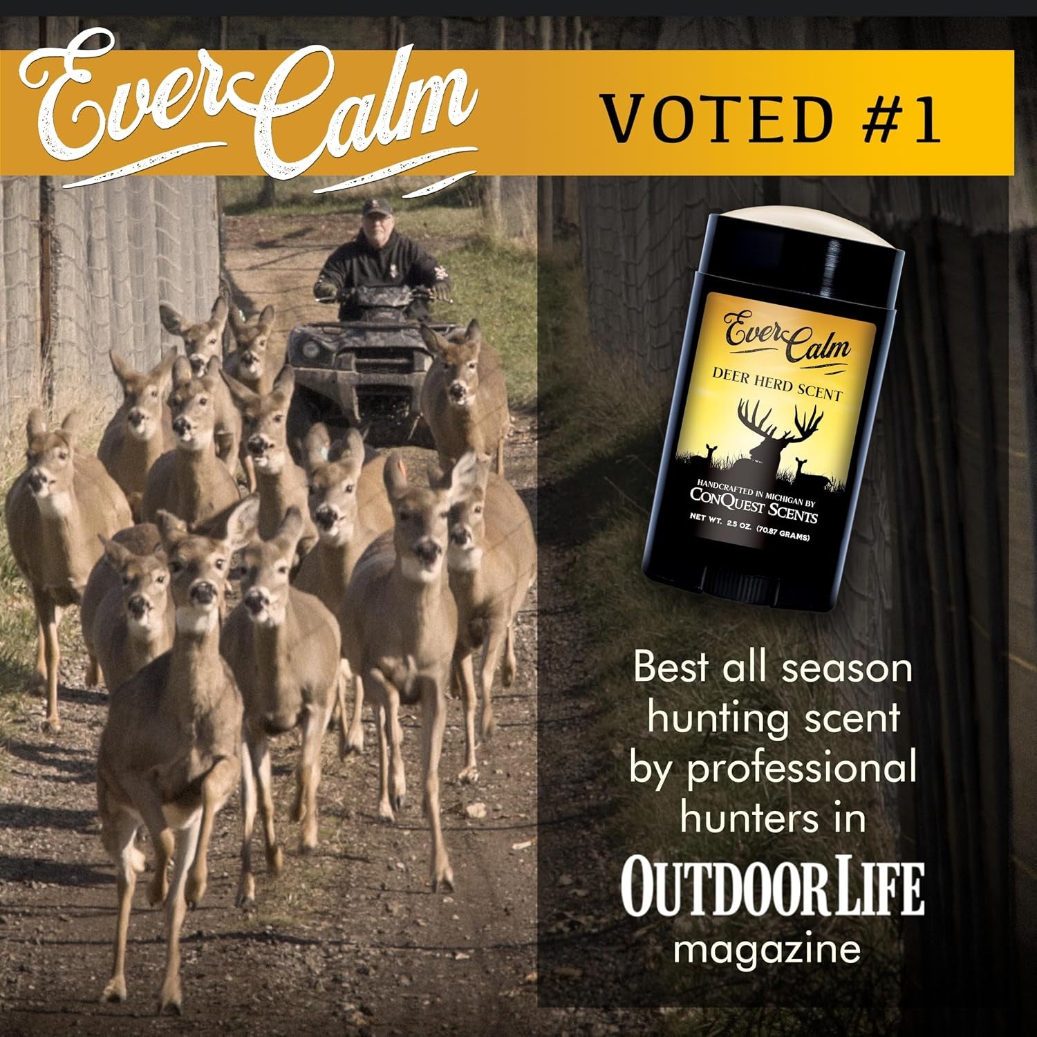 Conquest Scents Evercalm Deer Herd Scent Scent Original Formula – Deer Attractant & Calming Scent – All-Season Effectiveness Deer Hunting Scents
