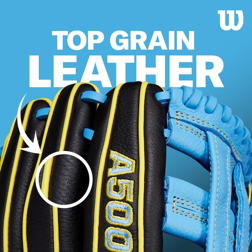 Wilson | A500 | Adult + Youth Baseball Glove + Mitt | Sizes 10.5" - 12.5" | Right + Left Hand Throw | Multiple Styles
