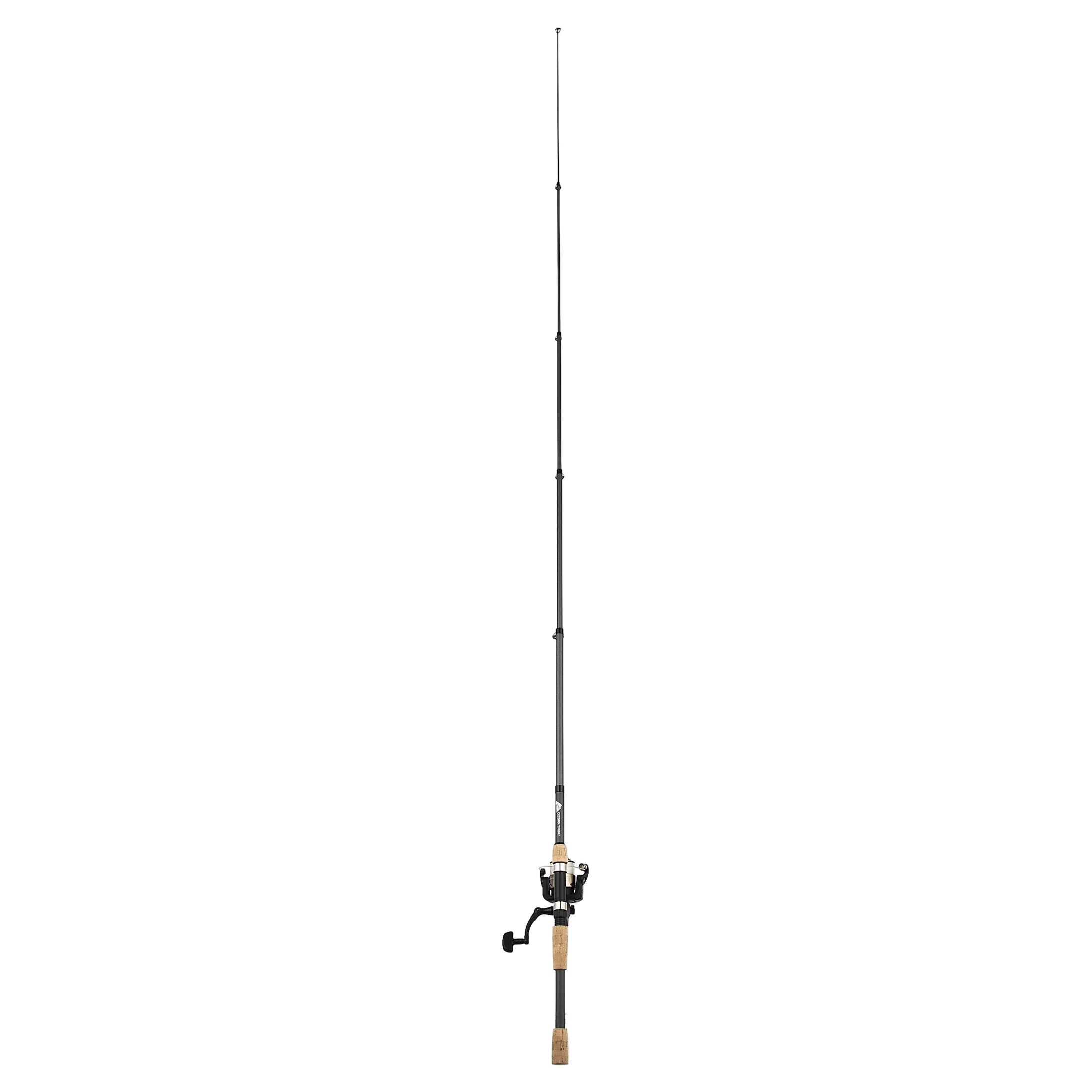 (3 Pack) Ozark Trail Composite Telescopic Fishing Rod and Reel Combo with Baits for Adults, Teens, and Kids, 6' 6", Gray