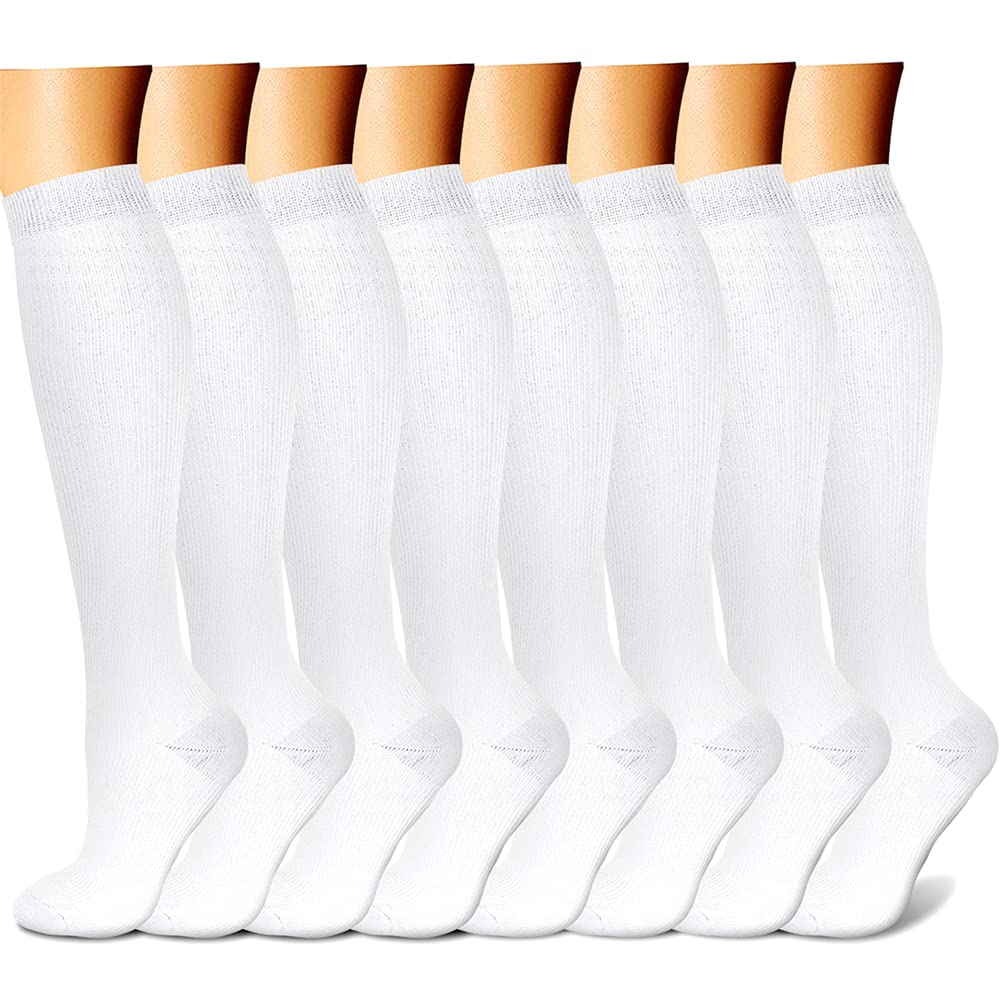 CHARMKING Compression Socks for Women & Men Circulation (8 Pairs) 15-20 mmHg is Best Support for Athletic Running,Cycling - 3Sons Sports & Fitness