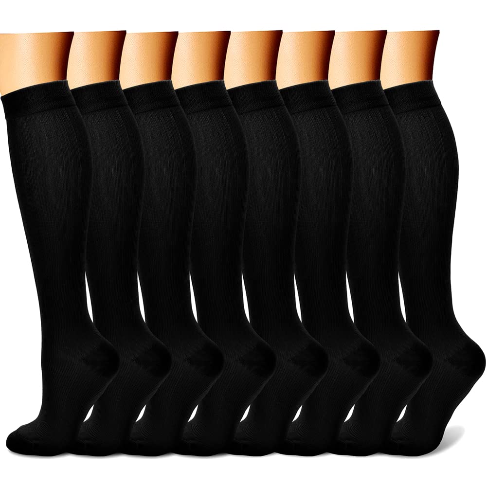 CHARMKING Compression Socks for Women & Men Circulation (8 Pairs) 15-20 mmHg is Best Support for Athletic Running,Cycling - 3Sons Sports & Fitness