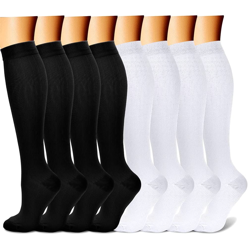 CHARMKING Compression Socks for Women & Men Circulation (8 Pairs) 15-20 mmHg is Best Support for Athletic Running,Cycling - 3Sons Sports & Fitness