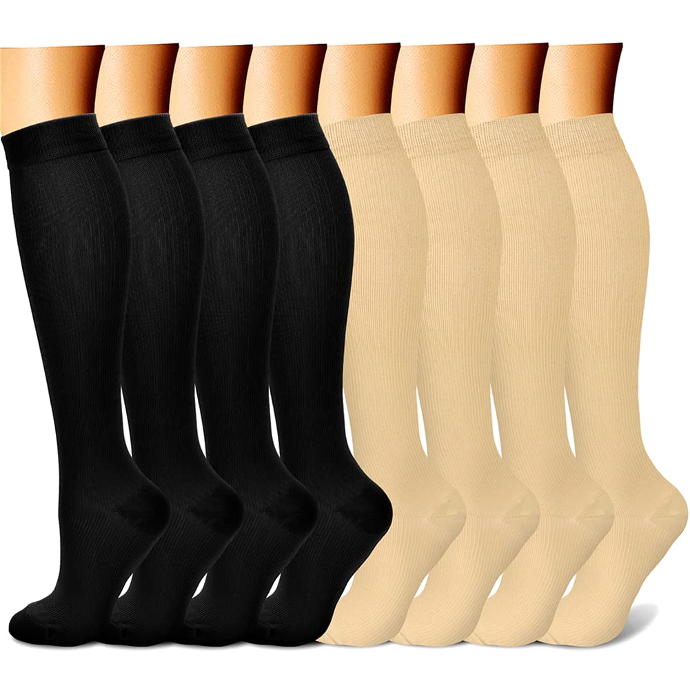CHARMKING Compression Socks for Women & Men Circulation (8 Pairs) 15-20 mmHg is Best Support for Athletic Running,Cycling - 3Sons Sports & Fitness