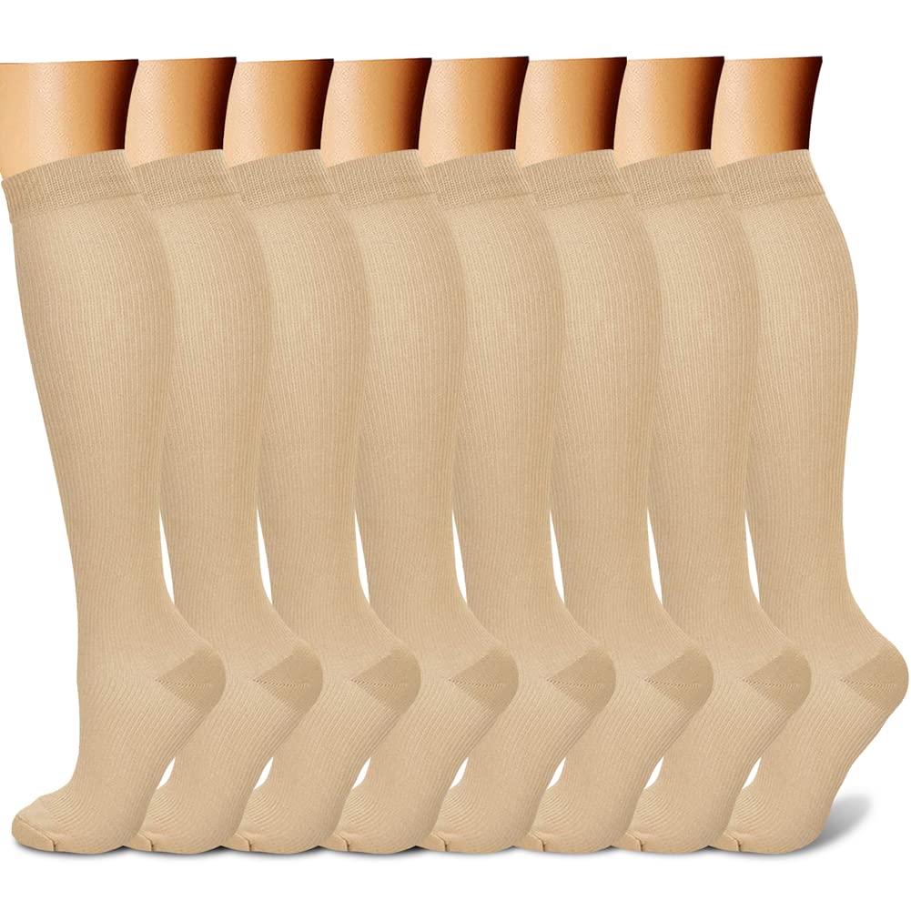 CHARMKING Compression Socks for Women & Men Circulation (8 Pairs) 15-20 mmHg is Best Support for Athletic Running,Cycling - 3Sons Sports & Fitness