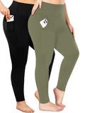 Nausy Women'S High Waist Yoga Pants with Pockets plus Size Leggings Tummy Control Workout Yoga Leggings