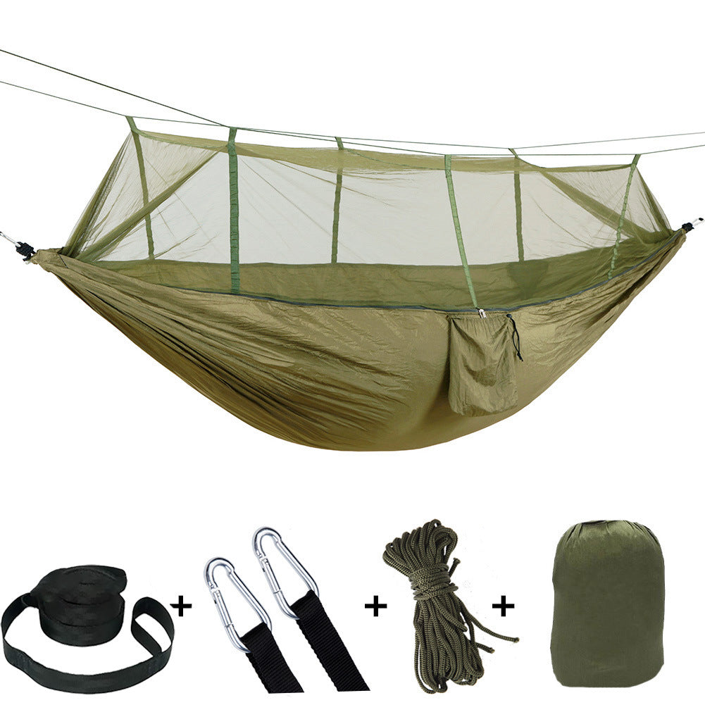 Mosquito Net Camping Hammock with Parachute Cloth