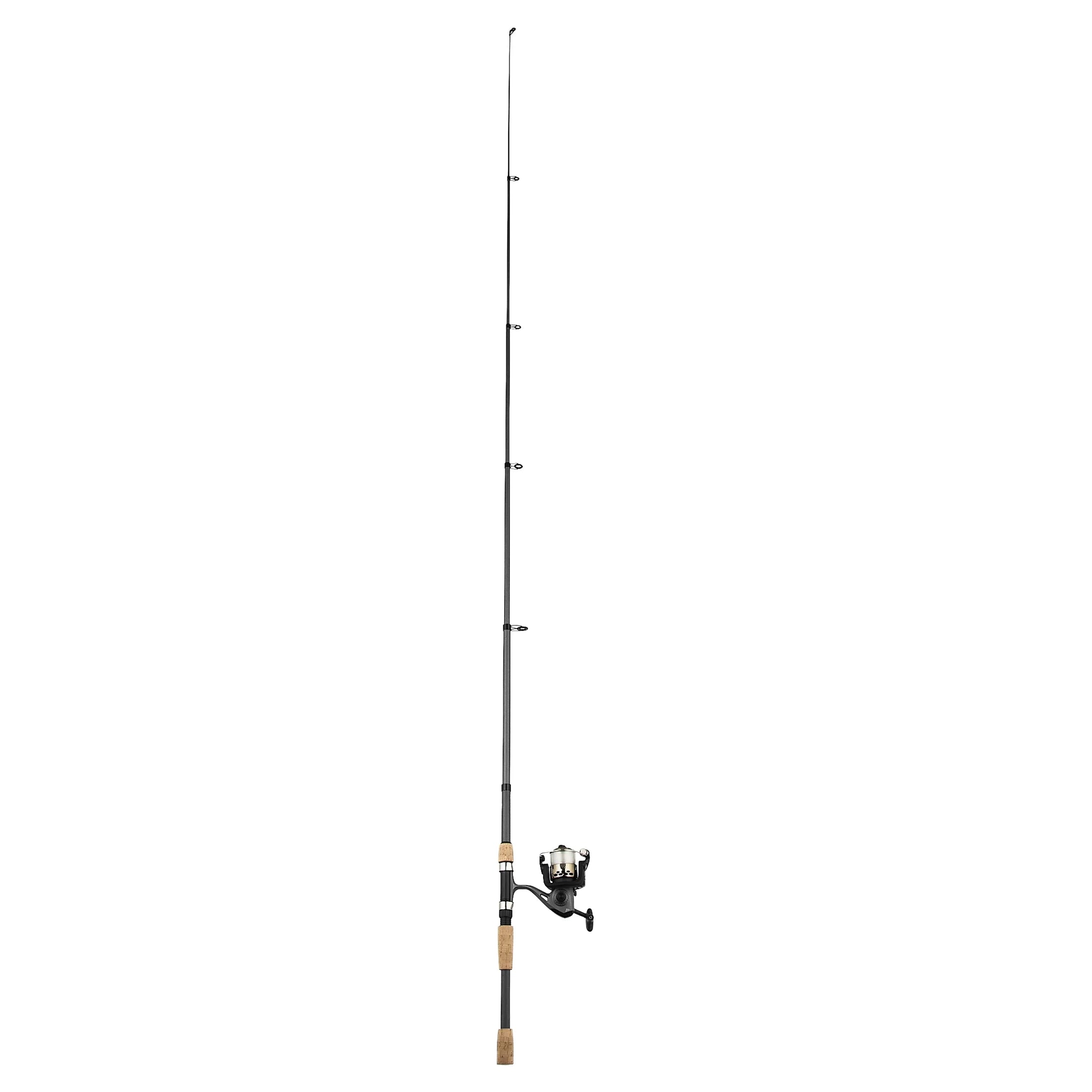 (3 Pack) Ozark Trail Composite Telescopic Fishing Rod and Reel Combo with Baits for Adults, Teens, and Kids, 6' 6", Gray