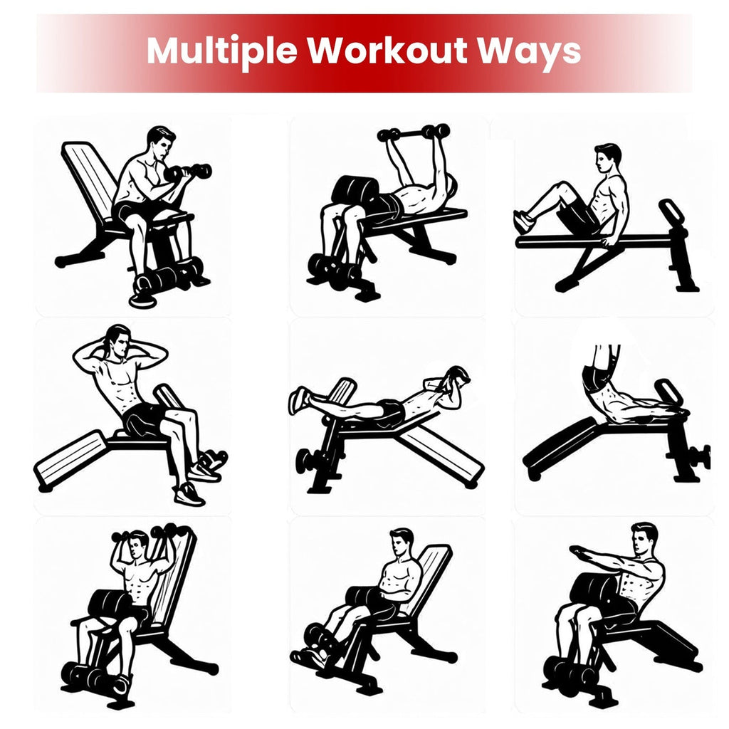1Pc  Adjustable Weight Bench With Preacher Curl Pad Resistance Bands Leg Extension For Home Gym Full Body Exercise Fedex Shipping