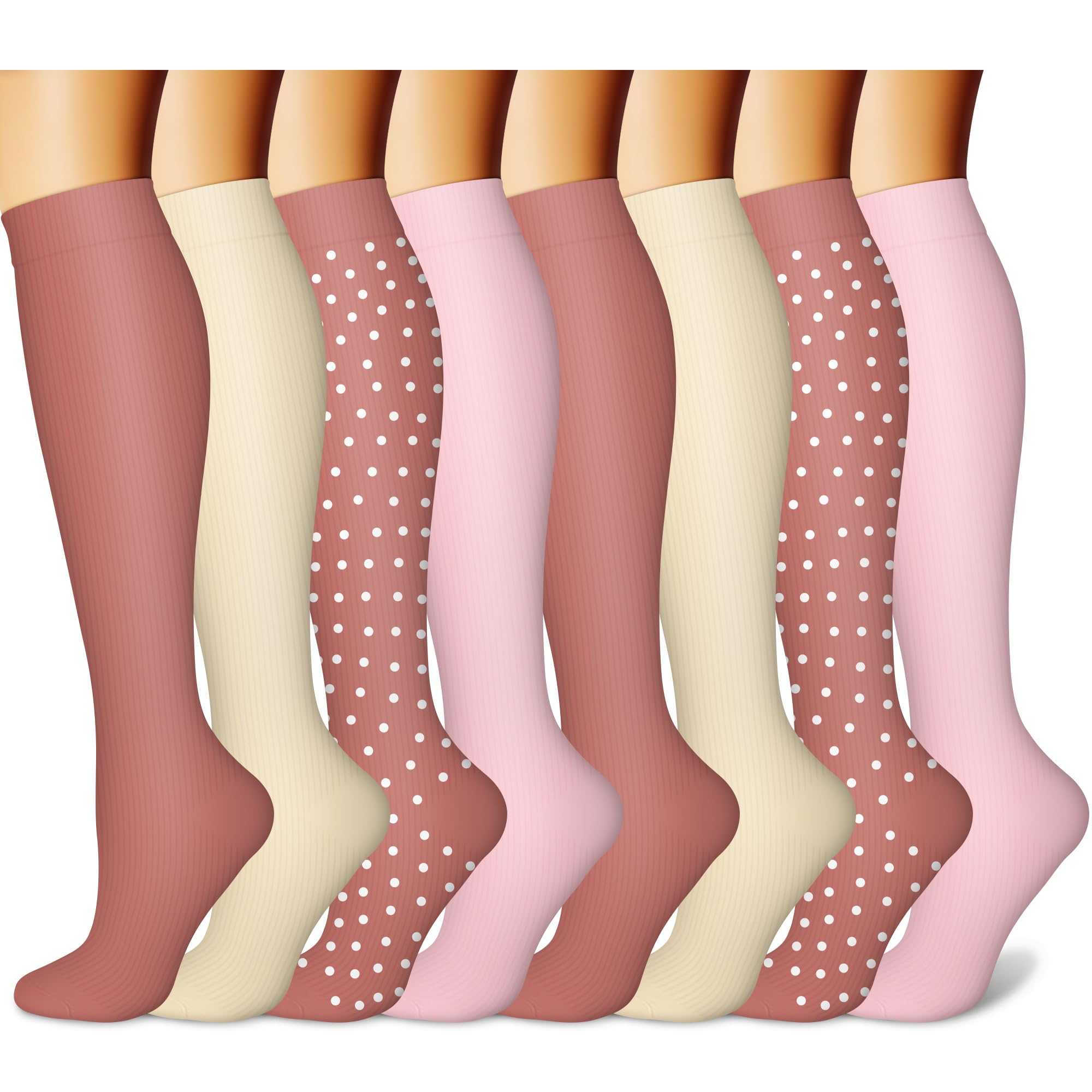 CHARMKING Compression Socks for Women & Men Circulation (8 Pairs) 15-20 mmHg is Best Support for Athletic Running,Cycling - 3Sons Sports & Fitness