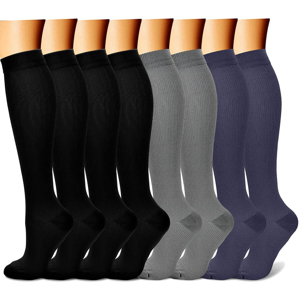 CHARMKING Compression Socks for Women & Men Circulation (8 Pairs) 15-20 mmHg is Best Support for Athletic Running,Cycling - 3Sons Sports & Fitness
