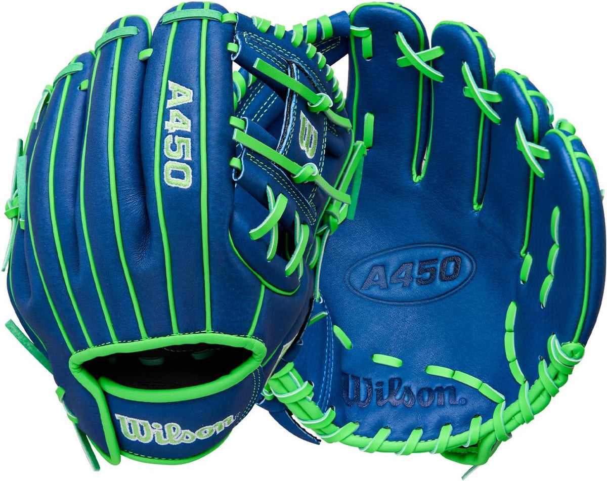 Wilson | A450 | Adult + Youth Baseball Glove + Mitt | Sizes 10.75" - 12" | Right + Left Hand Throw | Multiple Styles