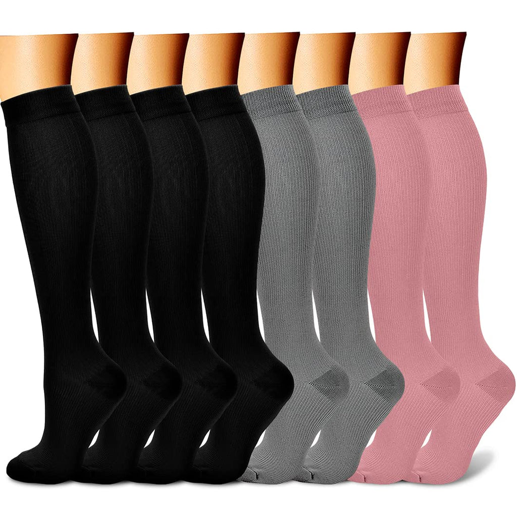 CHARMKING Compression Socks for Women & Men Circulation (8 Pairs) 15-20 mmHg is Best Support for Athletic Running,Cycling - 3Sons Sports & Fitness