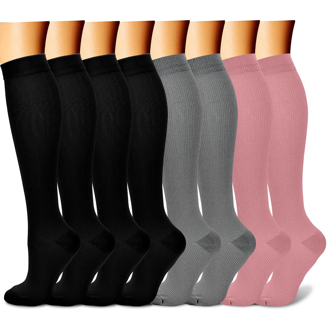 CHARMKING Compression Socks for Women & Men Circulation (8 Pairs) 15-20 mmHg is Best Support for Athletic Running,Cycling - 3Sons Sports & Fitness