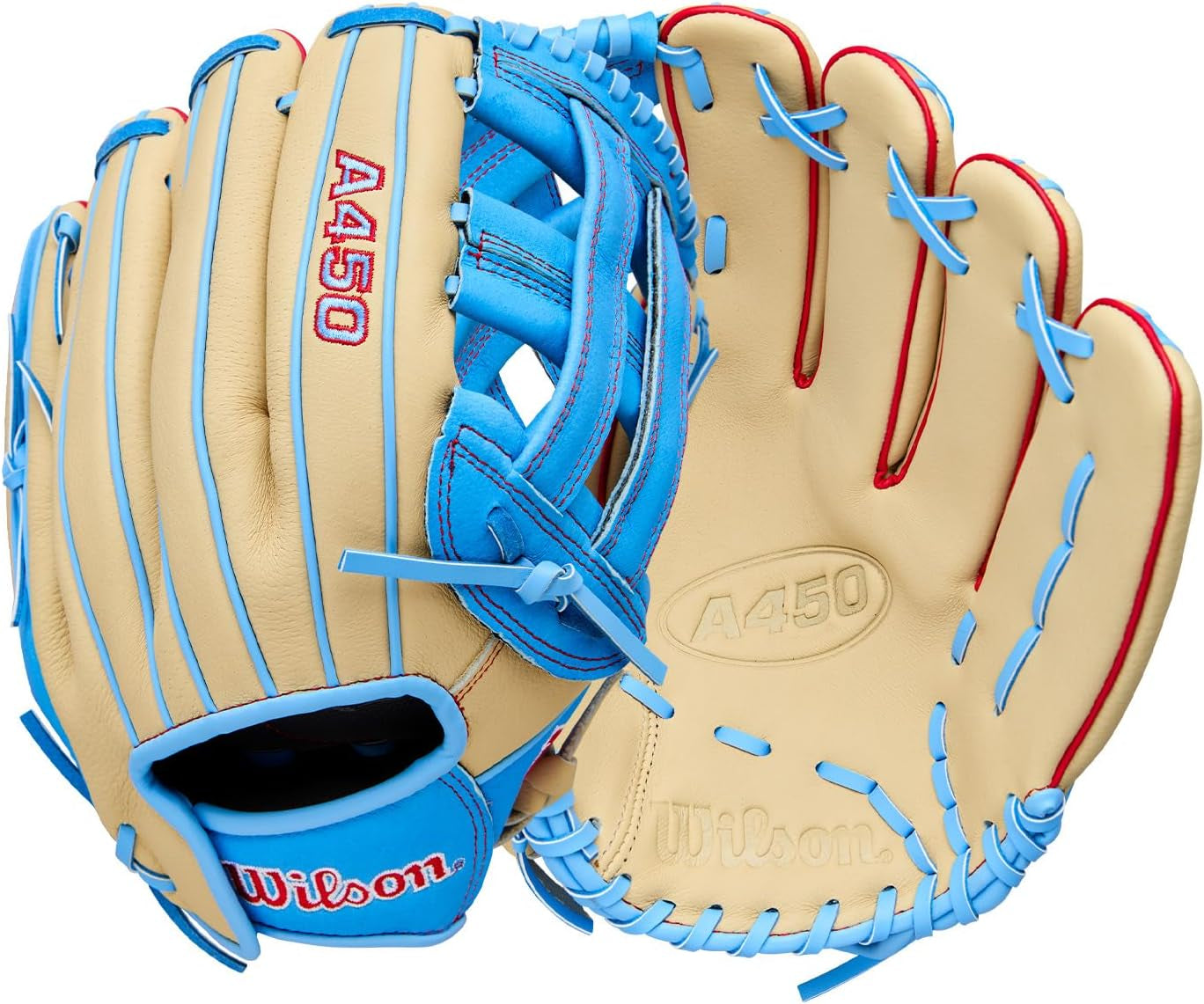 Wilson | A450 | Adult + Youth Baseball Glove + Mitt | Sizes 10.75" - 12" | Right + Left Hand Throw | Multiple Styles