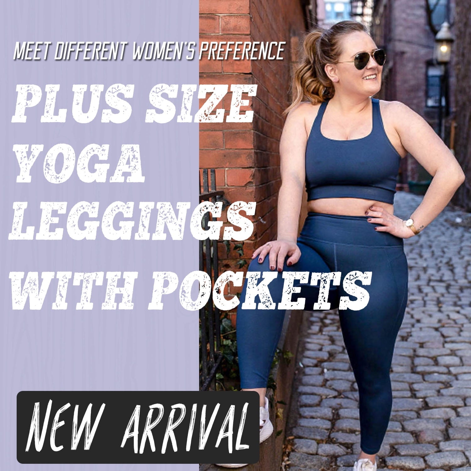 Nausy Women'S High Waist Yoga Pants with Pockets plus Size Leggings Tummy Control Workout Yoga Leggings