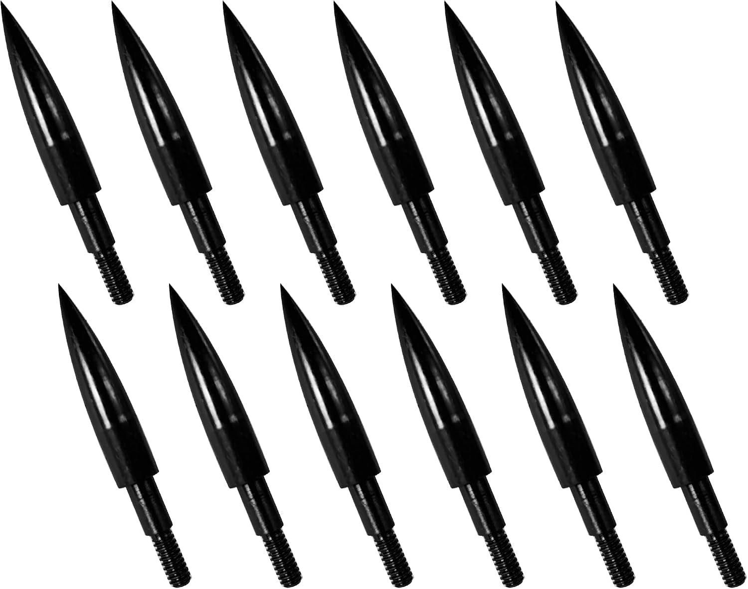 12Pcs Archery Arrow Tips 100/125/150/200 Grain Field Tips 5/16 Inch Screw in Bullet Points , Archery Target Crossbow Practice Tip for Arrow Recurve Bow Compound Bow, Hunting Bow Arrow Target Practice