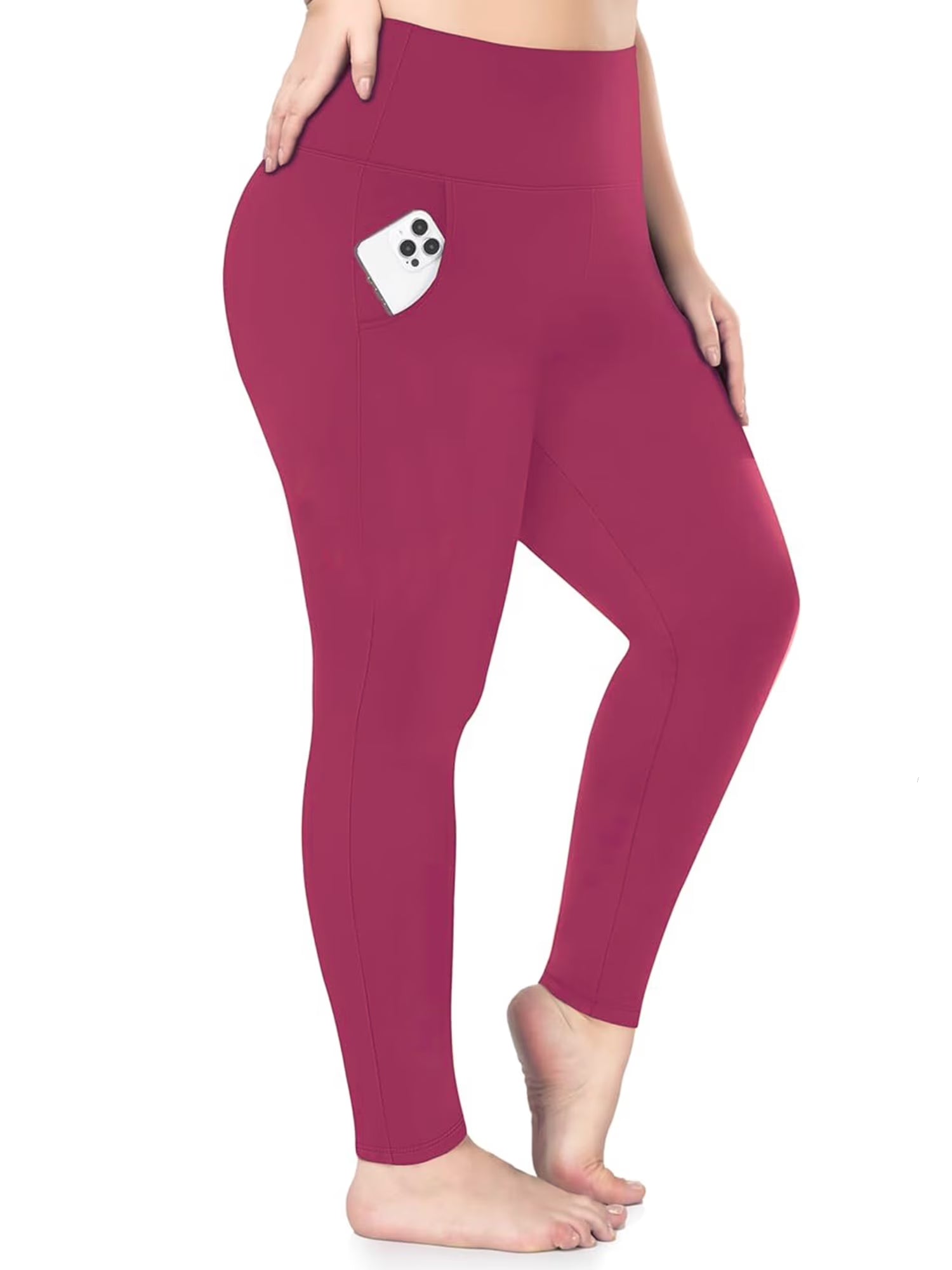 Nausy Women'S High Waist Yoga Pants with Pockets plus Size Leggings Tummy Control Workout Yoga Leggings