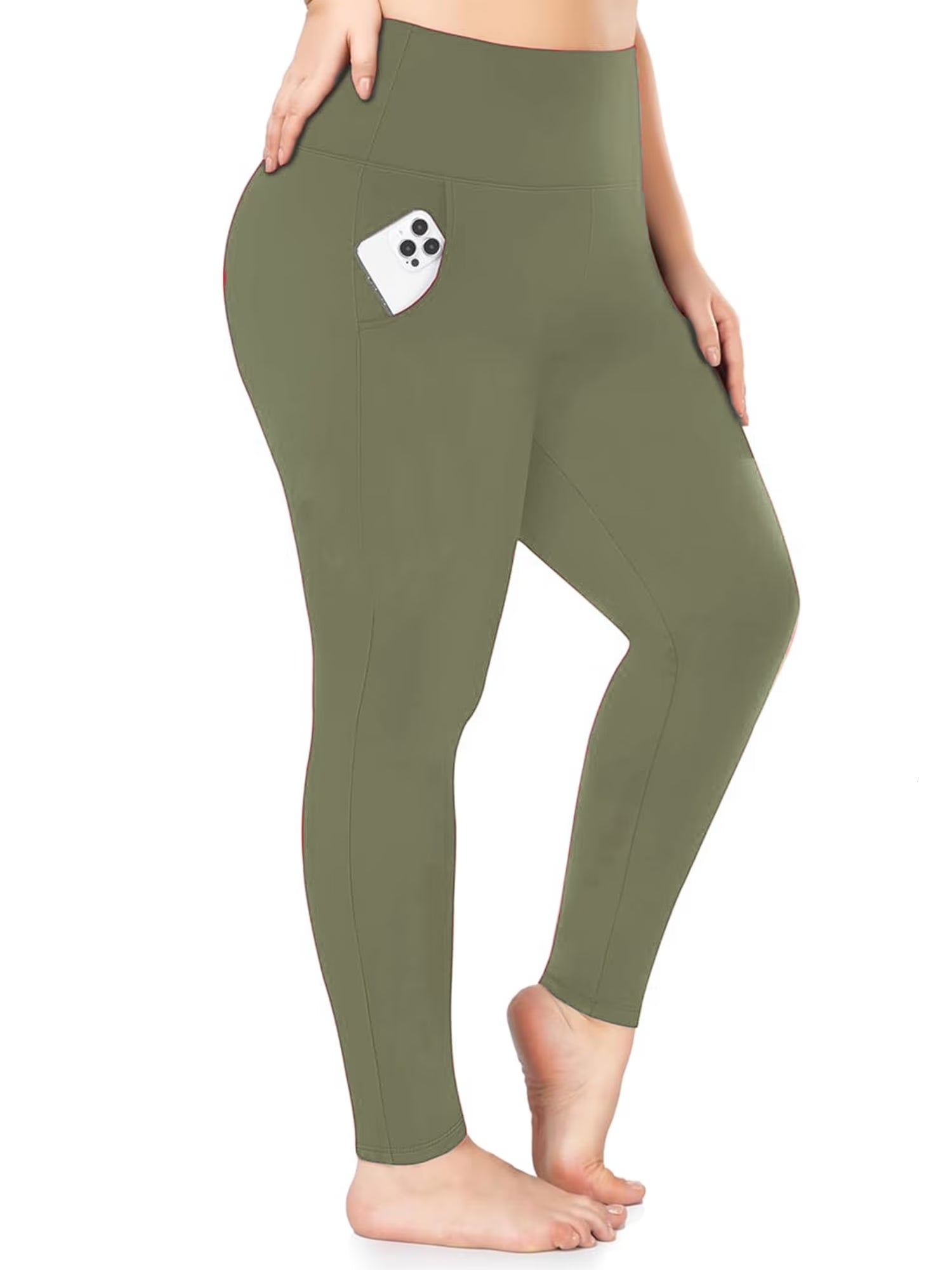 Nausy Women'S High Waist Yoga Pants with Pockets plus Size Leggings Tummy Control Workout Yoga Leggings