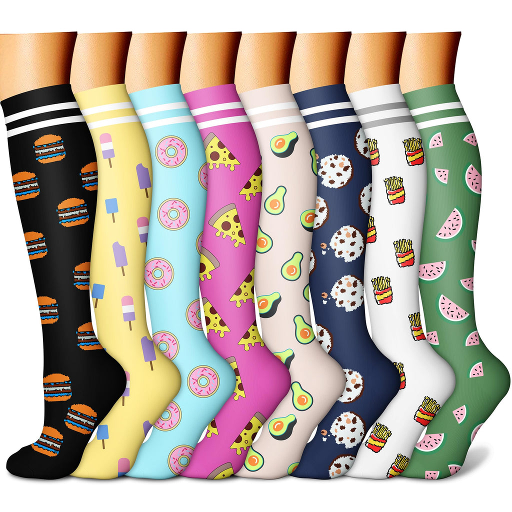 CHARMKING Compression Socks for Women & Men Circulation (8 Pairs) 15-20 mmHg is Best Support for Athletic Running,Cycling - 3Sons Sports & Fitness
