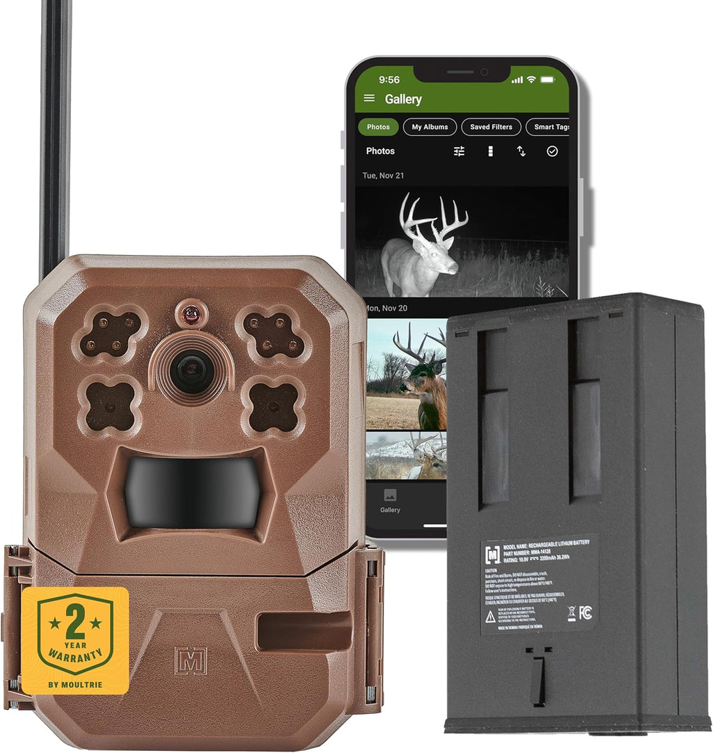 Moultrie Edge Cellular Trail Camera with Powermag Battery - 33MP | 3350Mah Powermag Lithium Ion Battery, Scout from Anywhere, HD Photos via Mobile App, 33MP, HD Video, Multi-Carrier