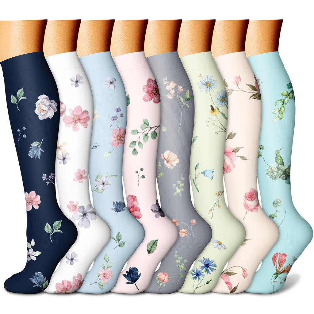 CHARMKING Compression Socks for Women & Men Circulation (8 Pairs) 15-20 mmHg is Best Support for Athletic Running,Cycling - 3Sons Sports & Fitness