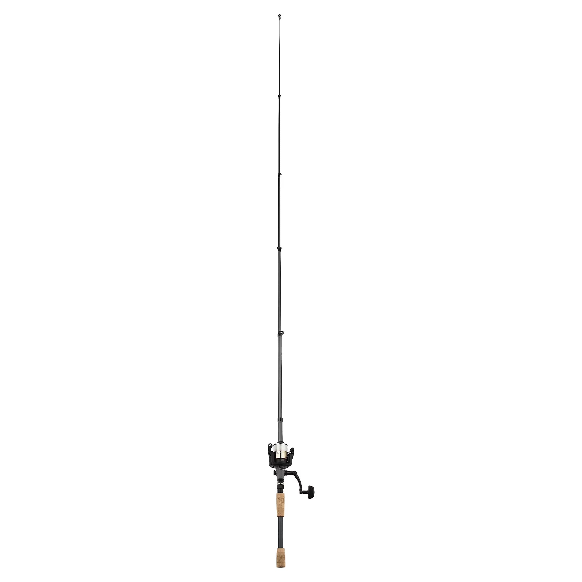 (3 Pack) Ozark Trail Composite Telescopic Fishing Rod and Reel Combo with Baits for Adults, Teens, and Kids, 6' 6", Gray