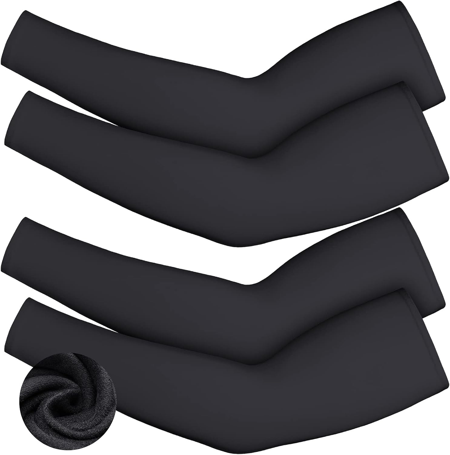 Skylety 4 Pieces Thermal Arm Warmer Compression Arm Sleeve for Men Women Winter Outdoor Activities Cycling Basketball Running