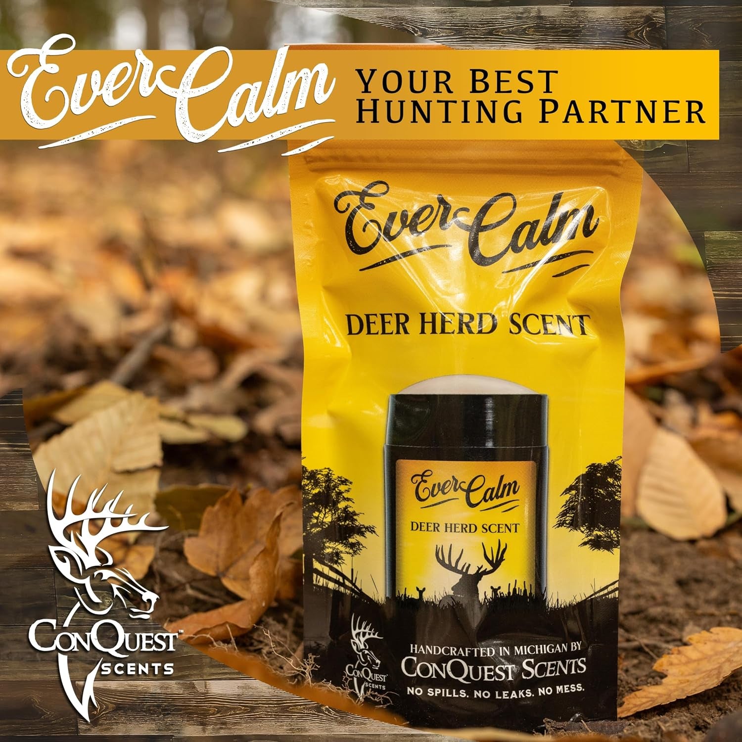 Conquest Scents Evercalm Deer Herd Scent Scent Original Formula – Deer Attractant & Calming Scent – All-Season Effectiveness Deer Hunting Scents