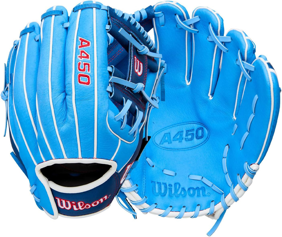 Wilson | A450 | Adult + Youth Baseball Glove + Mitt | Sizes 10.75" - 12" | Right + Left Hand Throw | Multiple Styles