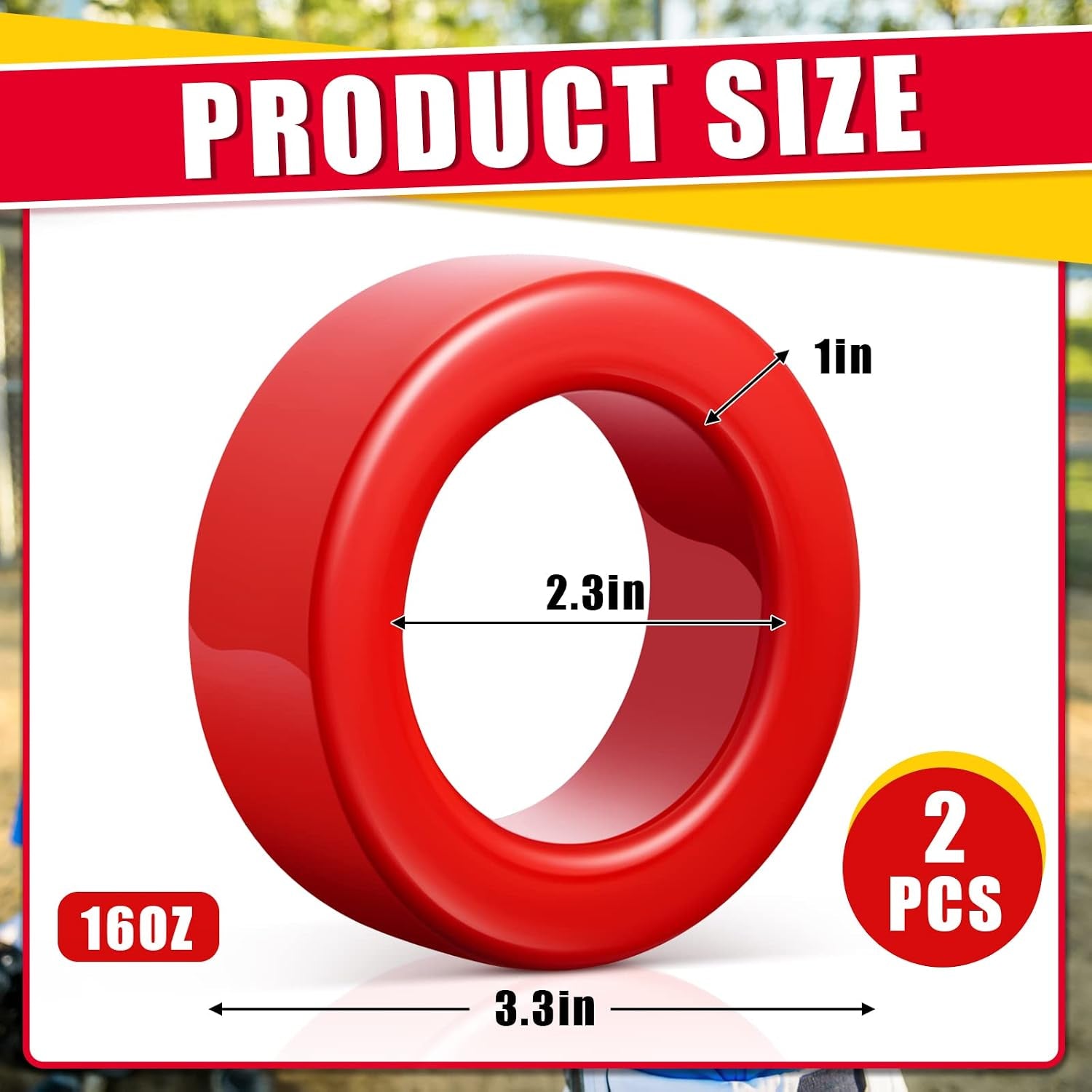 Deekin 2 Pack Baseball Bat Weight 16 Oz Baseball Donuts for Adult Youth Softball Batting Weights Swing Training Hitting Practice Standard Bats