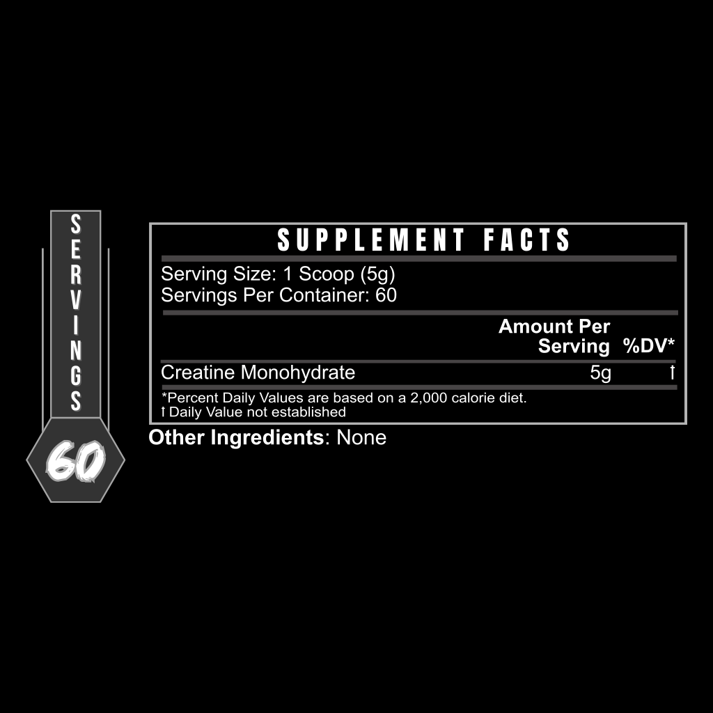 Creatine Monohydrate Powder — Pure 5g Unflavored