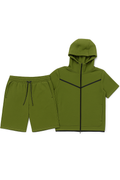 Men’s TechFlex Hooded Zip-Up Short Set - 3Sons Sports & Fitness