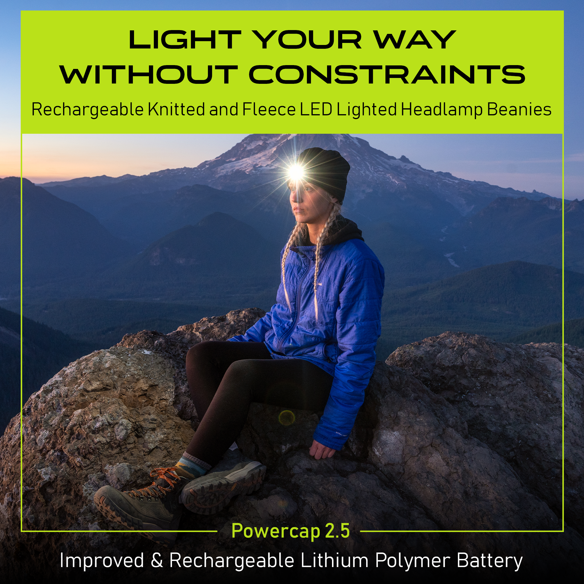 POWERCAP 2.5 Rechargeable LED Lighted Headlamp Beanies - 3Sons Sports & Fitness