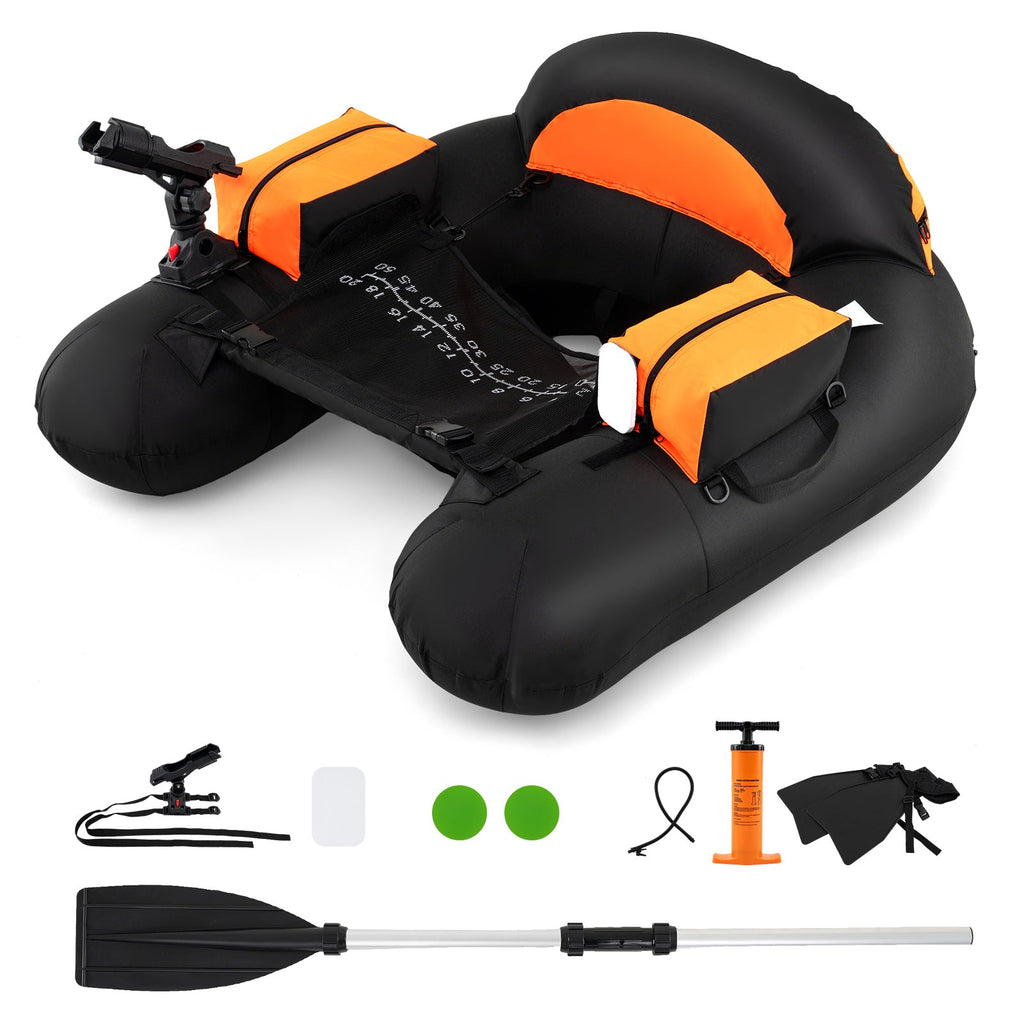 Inflatable Float Tube with Adjustable Fishing Rod Holder and Fish Hook Stator - 3Sons Sports & Fitness