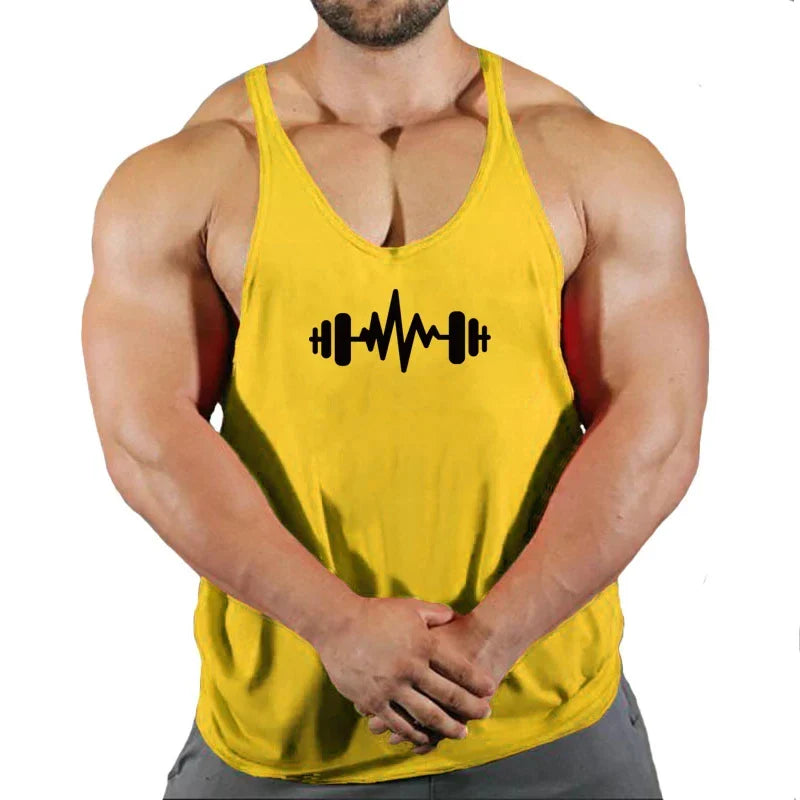 Men's Gym Stringer Singlet — Bodybuilding Muscle Tank Top