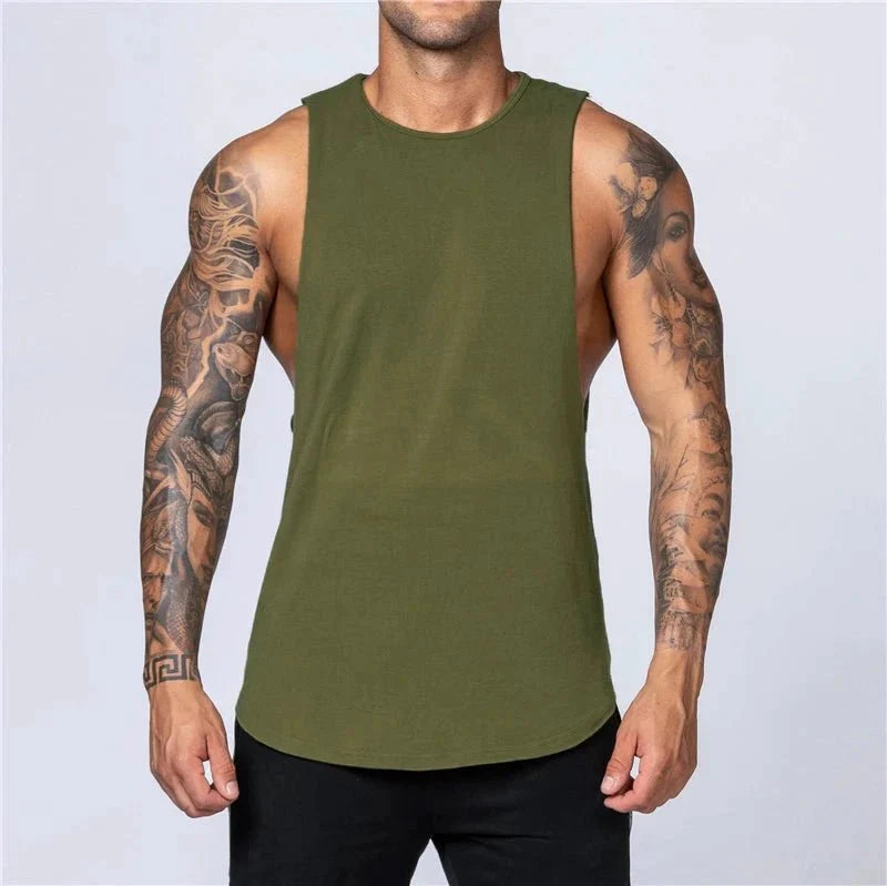 Men's Breathable Cotton Gym Tank Top — Sleeveless Muscle Vest