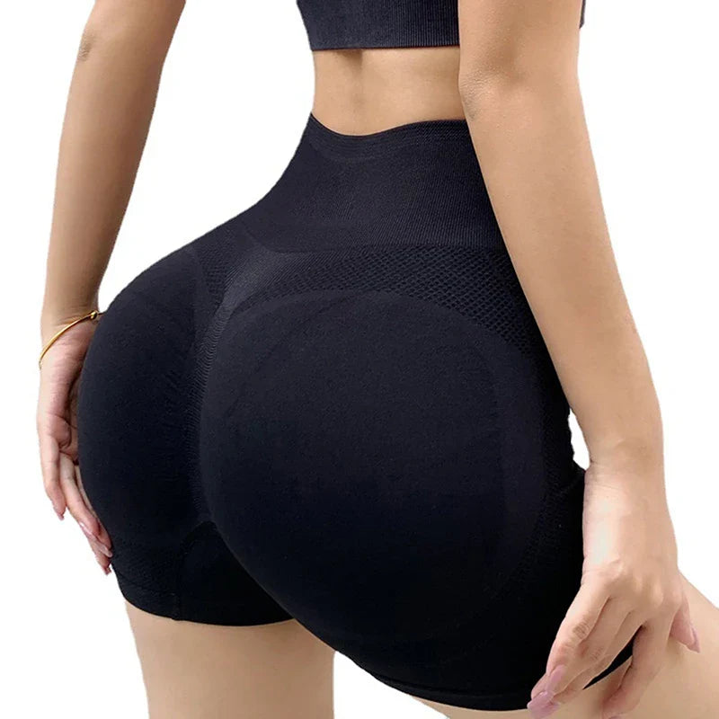 Women's High-Waist Yoga Shorts — Push-Up Gym & Cycling