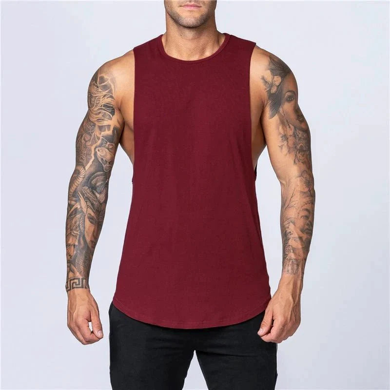 Men's Breathable Cotton Gym Tank Top — Sleeveless Muscle Vest