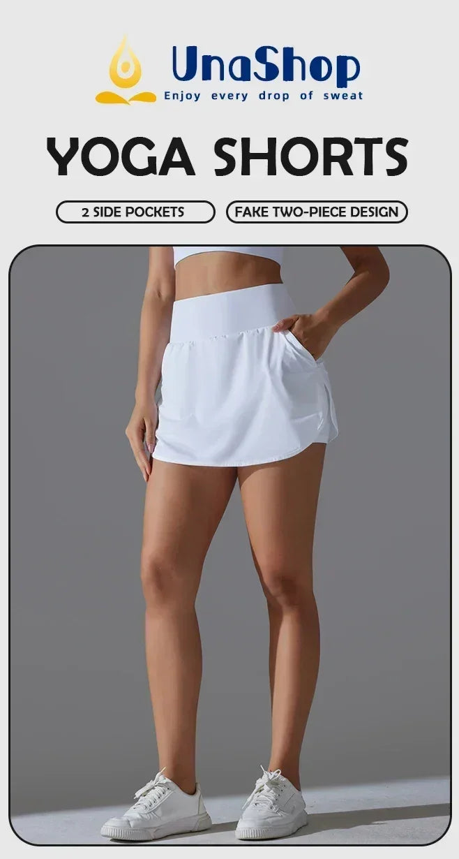Women's High-Waist Yoga Shorts with Pockets — Gym Sportswear - 3Sons Sports & Fitness