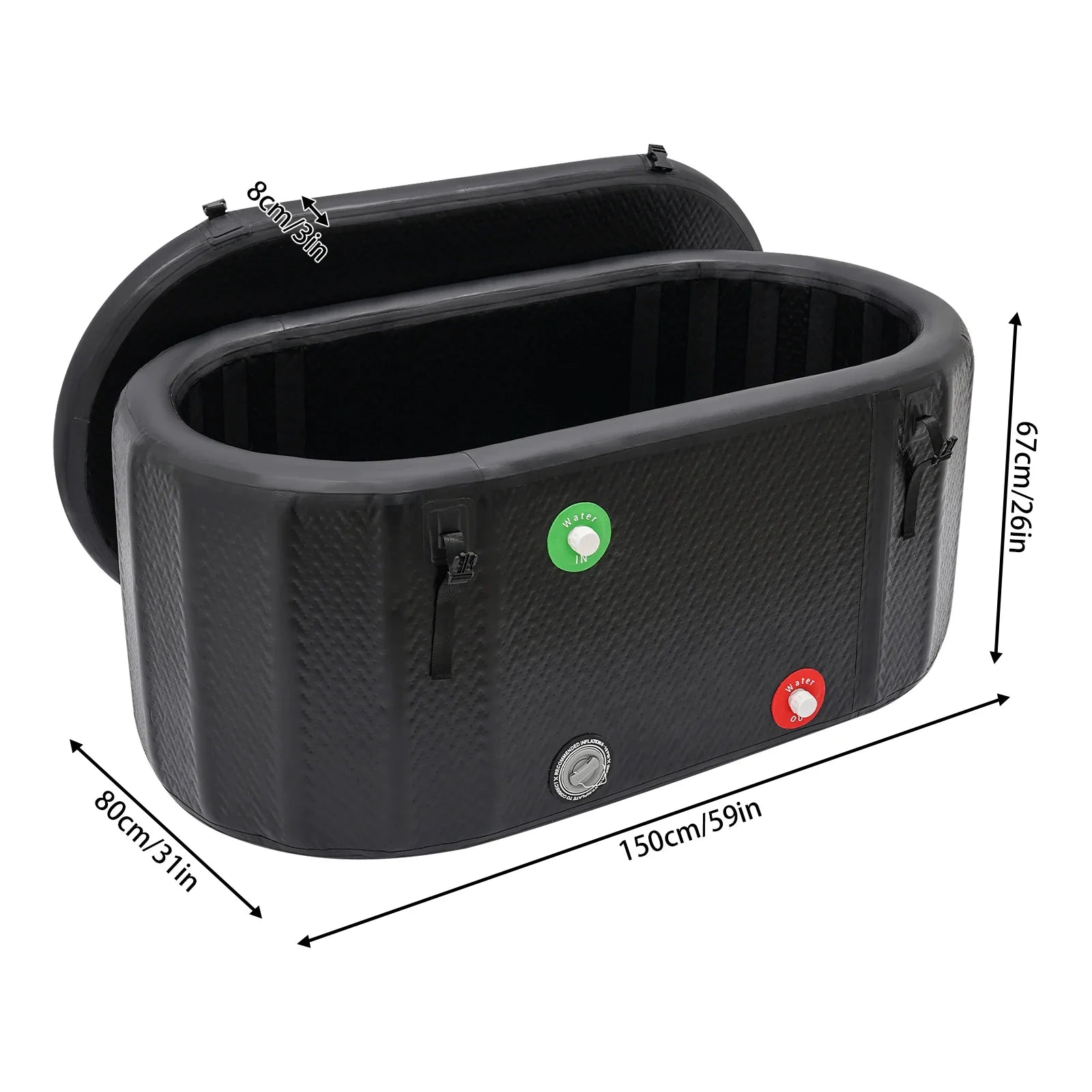 Inflatable Ice Bath For Athletes 370L With Pump Repair Kit - 3Sons Sports & Fitness